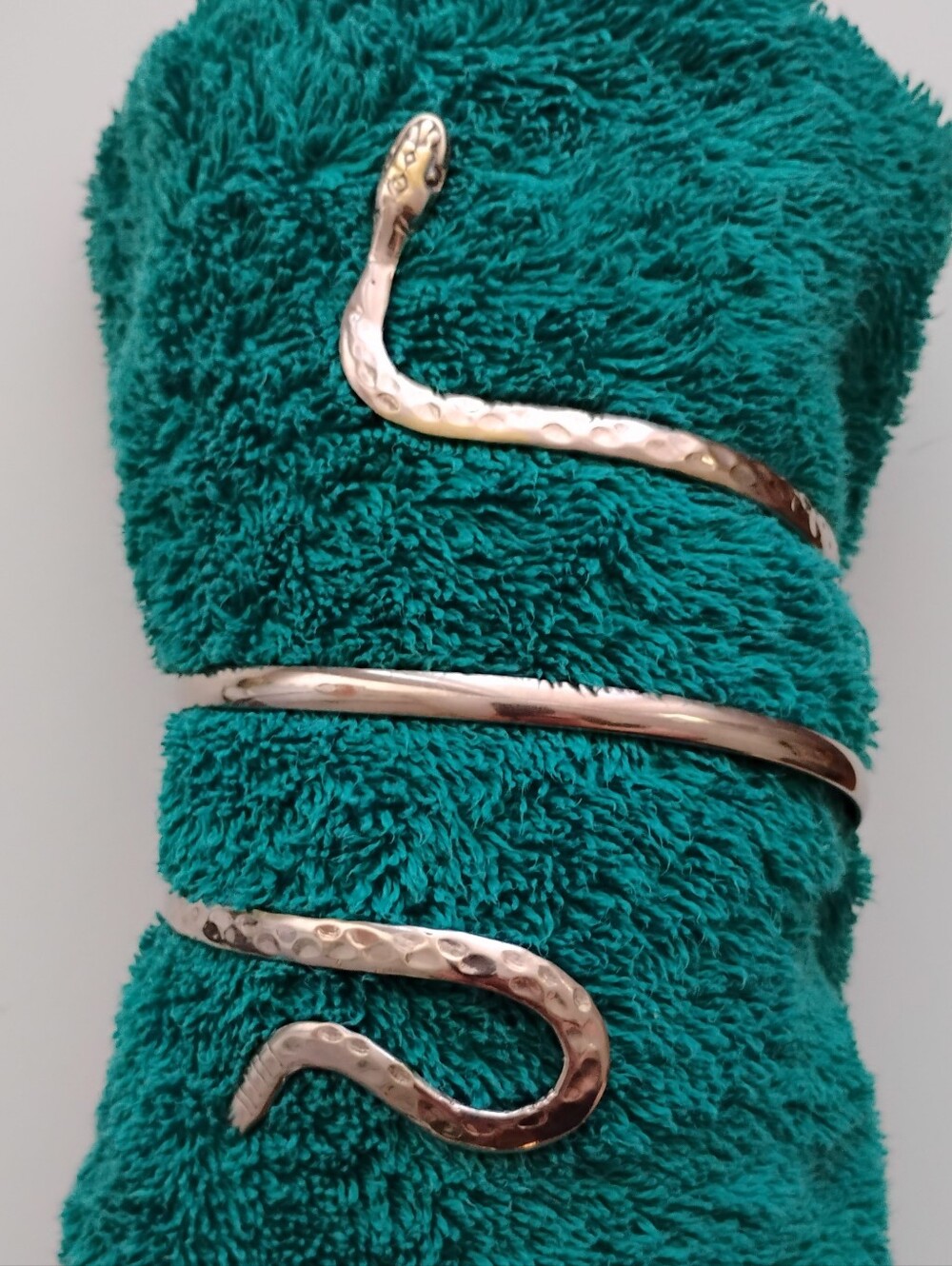Upper arm wrap cuff snake bracelet sterling silver 925